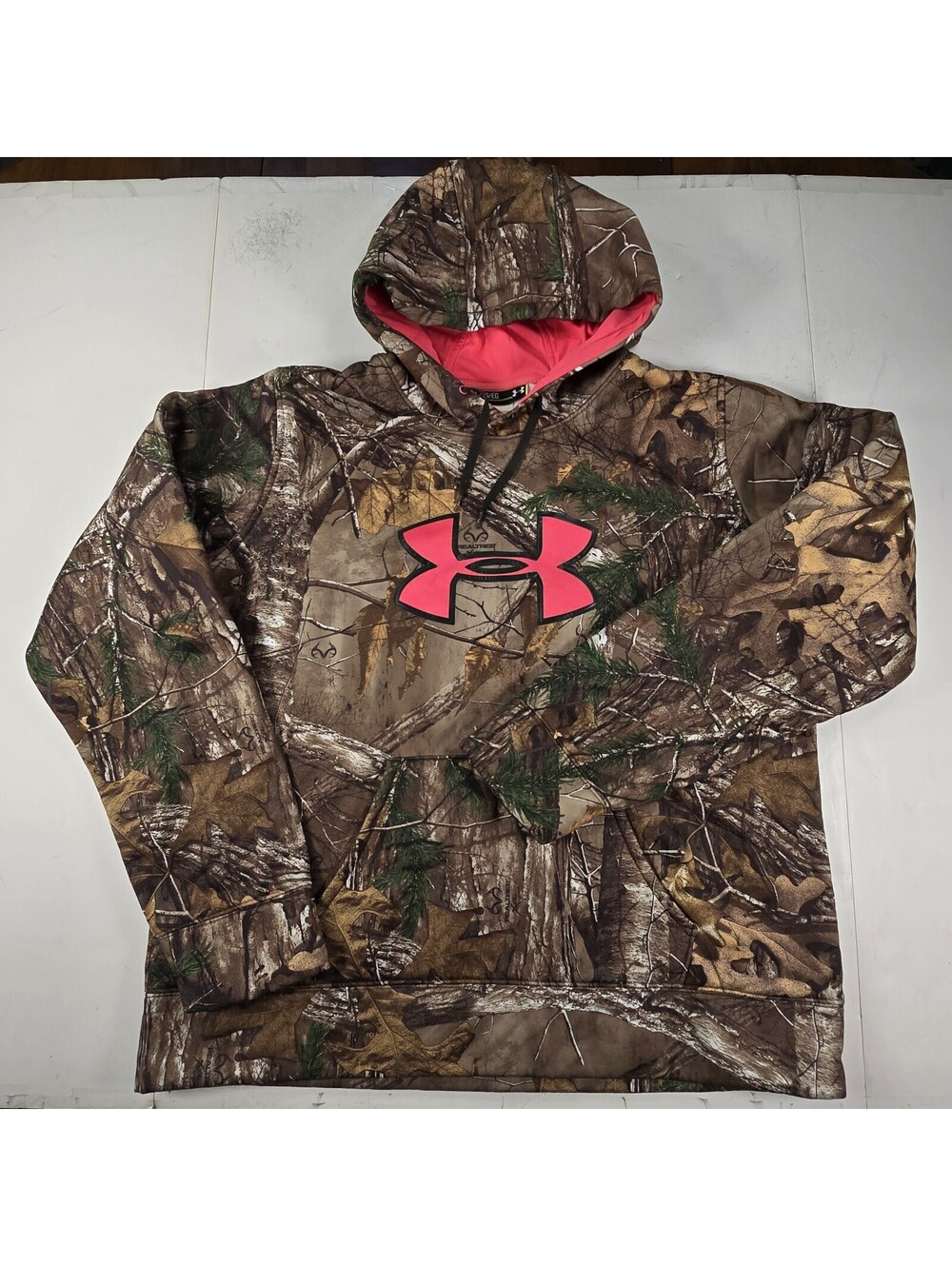 Realtree Under Armour Pink Camo Camouflage Hoodie XL Heavy Weight
